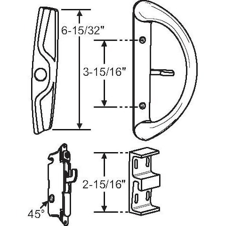 Strybuc Sliding Patio Door Handle Set 13-328-46